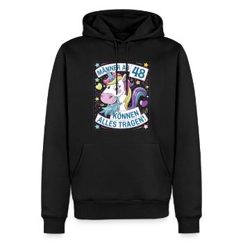 Les hommes de plus de 48 ans peuvent porter n’importe quoi pour leur 48e anniversaire - Sweat à capuche Premium bio Homme - noir - Devant - Nico (187cm)