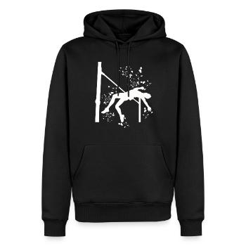 Saut en hauteur Aquarelle Saut en hauteur - Sweat à capuche Premium bio Homme - noir - Devant - Nico (187cm)
