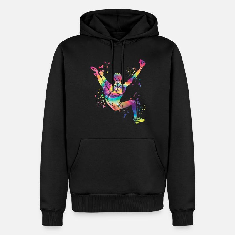 Boulderer Colorsplash Boulder Bouldern - Männer Premium Bio Hoodie - Schwarz
