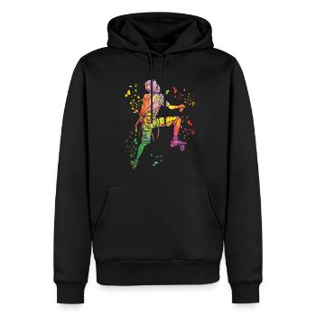 Boulderer Colorsplash Boulder Bouldering - Men’s Premium Organic Hoodie - black - Front - Nico (187cm)