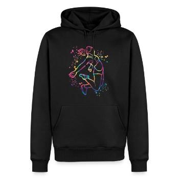 Weitspringer Weitspringen Kinder Weitsprung - Männer Premium Bio Hoodie - Schwarz - Vorne - Nico (187cm)