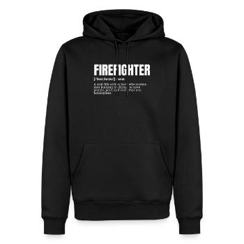 Funny Firefighter Definition and Funny Saying Occu - Männer Premium Bio Hoodie - Schwarz - Vorne - Nico (187cm)