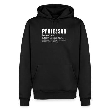 Drôle Professeur Définition Enseignants Profession - Sweat à capuche Premium bio Homme - noir - Devant - Nico (187cm)