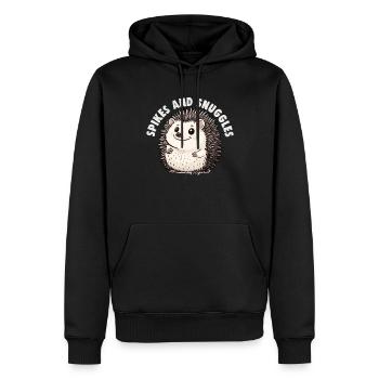 Mignon Hérisson Amoureux Drôle Hérisson Drôle Hérisson Mignon - Sweat à capuche Premium bio Homme - noir - Devant - Nico (187cm)