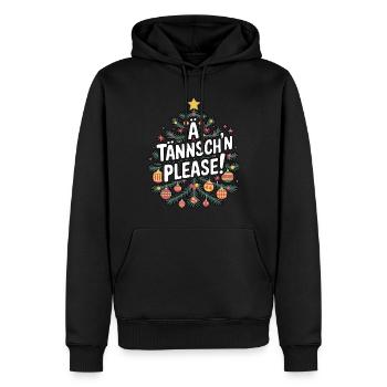 Noël : un Tännsch’n Please festif - Sweat à capuche Premium bio Homme - noir - Devant - Nico (187cm)