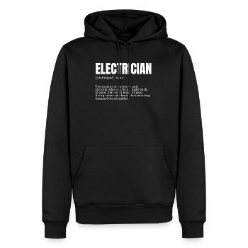 électricien, Homme, Drôle, Travail, Travail, Humour, Hommes, Travail - Sweat à capuche Premium bio Homme - noir - Devant - Nico (187cm)