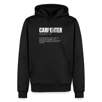 charpentier, travail du bois, art du charpentier, drôle defin - Sweat à capuche Premium bio Homme - noir - Devant - Nico (187cm)