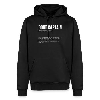 Boat Captain Definition Commander of High Seas - Männer Premium Bio Hoodie - Schwarz - Vorne - Nico (187cm)