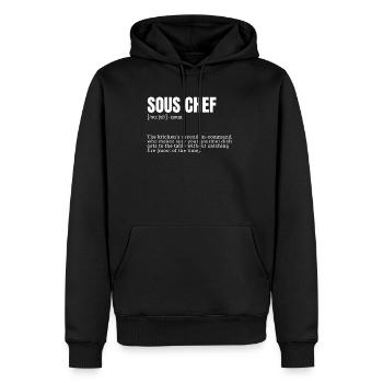 Définition hilarante du sous-chef - Sweat à capuche Premium bio Homme - noir - Devant - Nico (187cm)