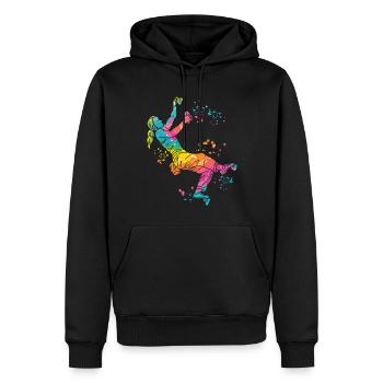 Bloc Colorsplash Bloc de bloc - Sweat à capuche Premium bio Homme - noir - Devant - Nico (187cm)