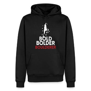 Bold Bolder Bloc de bloc - Sweat à capuche Premium bio Homme - noir - Devant - Nico (187cm)