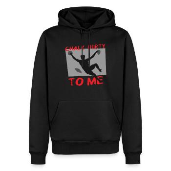 Chalk Dirty To Me Boulderer - Männer Premium Bio Hoodie - Schwarz - Vorne - Nico (187cm)