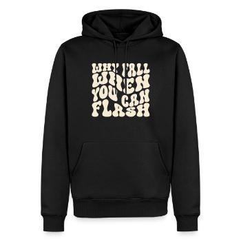 Warum Stürzen, Wenn Man Blitzen Kann Boulderer - Männer Premium Bio Hoodie - Schwarz - Vorne - Nico (187cm)