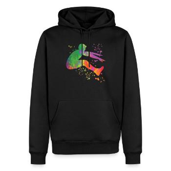 Weitspringer Weitspringen Kinder Weitsprung - Männer Premium Bio Hoodie - Schwarz - Vorne - Nico (187cm)