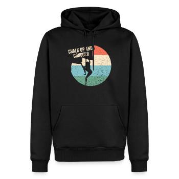 Boulderer Ankreiden Und Bezwingen - Männer Premium Bio Hoodie - Schwarz - Vorne - Nico (187cm)