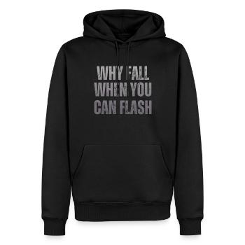 Pourquoi tomber quand on peut flasher des rochers - Sweat à capuche Premium bio Homme - noir - Devant - Nico (187cm)