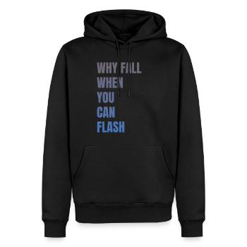 Pourquoi tomber quand on peut flasher des rochers - Sweat à capuche Premium bio Homme - noir - Devant - Nico (187cm)