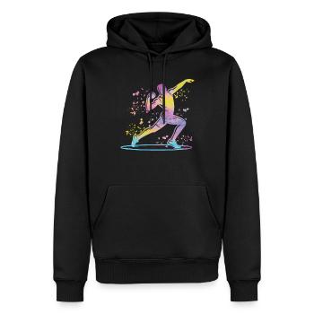 Lanceur de poids Colorsplash Lancer de poids - Sweat à capuche Premium bio Homme - noir - Devant - Nico (187cm)