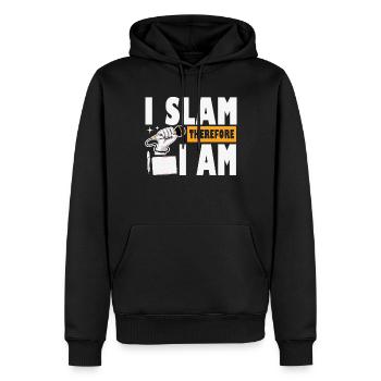Poetry Slam I Slam Slam Poesie - Männer Premium Bio Hoodie - Schwarz - Vorne - Nico (187cm)