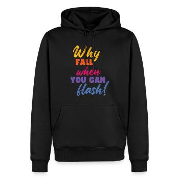 Warum Stürzen, Wenn Man Blitzen Kann Boulderer - Männer Premium Bio Hoodie - Schwarz - Vorne - Nico (187cm)