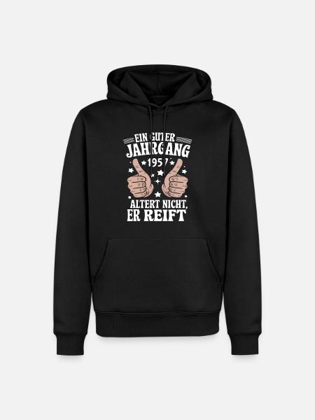 Un bon millésime anniversaire 1957 - Sweat à capuche Premium bio Homme - noir