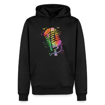 Mikrofon Poetry Slam Podcast Sängerin - Männer Premium Bio Hoodie - Schwarz - Vorne - Nico (187cm)