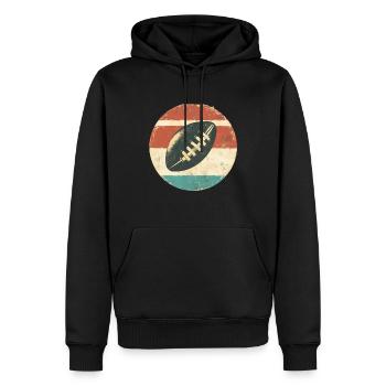 Football américain Vintage - Sweat à capuche Premium bio Homme - noir - Devant - Nico (187cm)