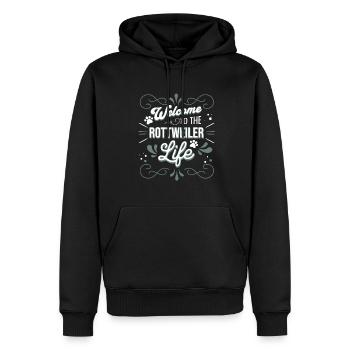 Rottweiler - Sweat à capuche Premium bio Homme - noir - Devant - Nico (187cm)