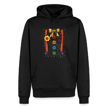 Karneval Bunte Knöpfe Rote Hosenträger Gelbe - Männer Premium Bio Hoodie - Schwarz - Vorne - Nico (187cm)