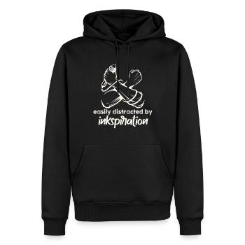Poetry Slam Tintenspiration Slam-poesie - Männer Premium Bio Hoodie - Schwarz - Vorne - Nico (187cm)