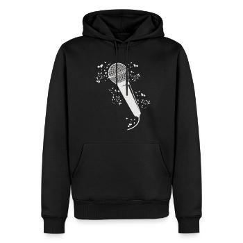 Mikrofon Poetry Slam Podcast Sängerin - Männer Premium Bio Hoodie - Schwarz - Vorne - Nico (187cm)