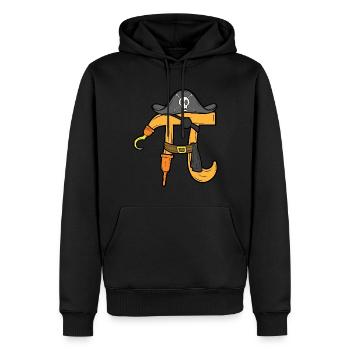 Pirate Pi Tag Motif mathématique amusant - Sweat à capuche Premium bio Homme - noir - Devant - Nico (187cm)