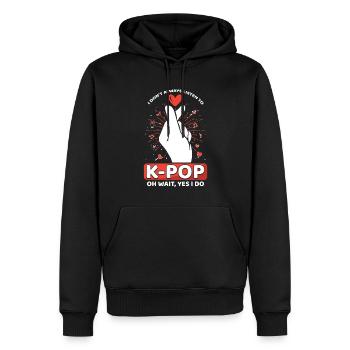 K-Pop Oh Wait, Yes I Do Stylish Motif - Men’s Premium Organic Hoodie - black - Front - Nico (187cm)