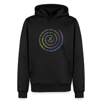 Pi Tag: 3.14159265359 Spiral Regenbogen - Männer Premium Bio Hoodie - Schwarz - Vorne - Nico (187cm)