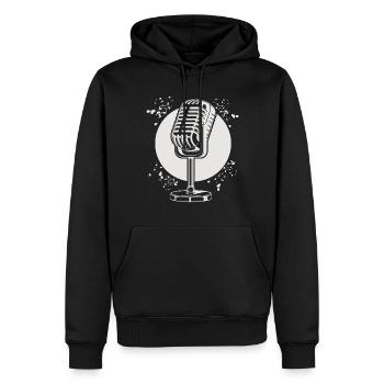 Mikrofon Poetry Slam Podcast Sängerin - Männer Premium Bio Hoodie - Schwarz - Vorne - Nico (187cm)