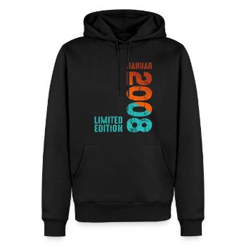 Limited Edition January 2008 Legendär Seit January - Männer Premium Bio Hoodie - Schwarz - Vorne - Nico (187cm)