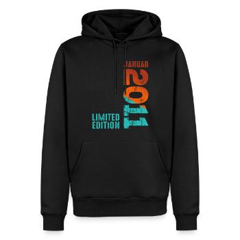 Limited Edition January 2011 Legendär Seit January - Männer Premium Bio Hoodie - Schwarz - Vorne - Nico (187cm)