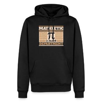 Pi Day Mathletic Department Design - Men’s Premium Organic Hoodie - black - Front - Nico (187cm)