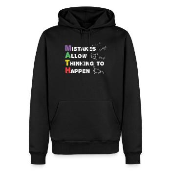Pi Tag: Making mistakes happen - Men’s Premium Organic Hoodie - black - Front - Nico (187cm)