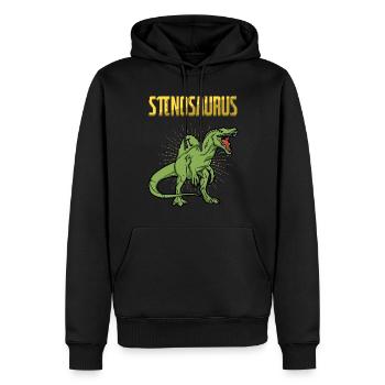 Stinosaure Pi Tag Dinosaure Design - Sweat à capuche Premium bio Homme - noir - Devant - Nico (187cm)