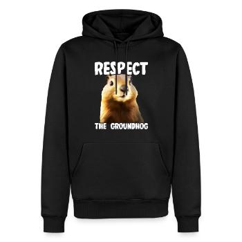 Respektiere Das Murmeltier – Humorvolle Erinnerung - Männer Premium Bio Hoodie - Schwarz - Vorne - Nico (187cm)