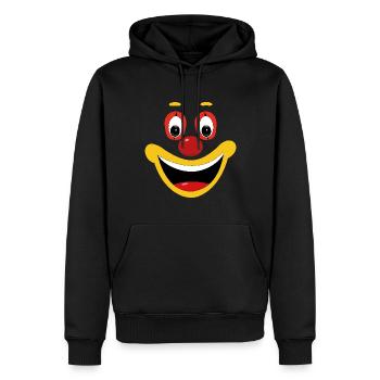 Fasching Clown Gesicht Lustig Fasching Feier Spaß - Männer Premium Bio Hoodie - Schwarz - Vorne - Nico (187cm)
