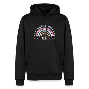 Fröhlicher Pi-Tag 3.14 Regenbogen Design - Männer Premium Bio Hoodie - Schwarz - Vorne - Nico (187cm)