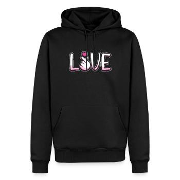 Liebe Hand Herz Zeichen Kunstwerk - Männer Premium Bio Hoodie - Schwarz - Vorne - Nico (187cm)