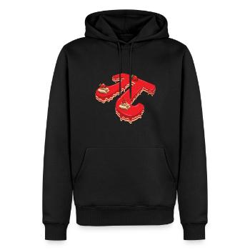 Pi Tag Cake Raspberry Strawberry Design - Men’s Premium Organic Hoodie - black - Front - Nico (187cm)