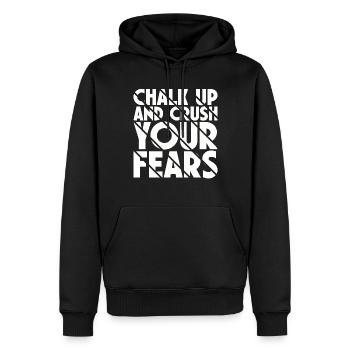 Bouldern Chalk Up Boulderer - Männer Premium Bio Hoodie - Schwarz - Vorne - Nico (187cm)