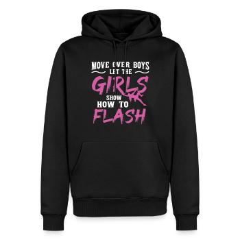 Boulderer Move Over Jungen Bouldern - Männer Premium Bio Hoodie - Schwarz - Vorne - Nico (187cm)