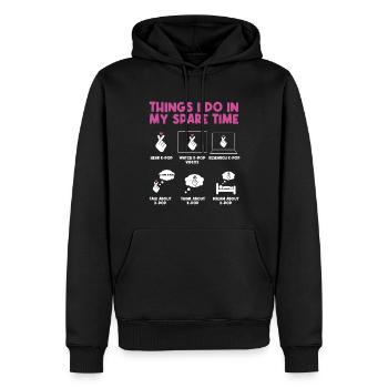 Dinge, Die Ich In Meiner Freizeit Mache: K-Pod - Männer Premium Bio Hoodie - Schwarz - Vorne - Nico (187cm)