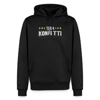 Équipe de carnaval Confettis Carnaval coloré Fun Célébrer - Sweat à capuche Premium bio Homme - noir - Devant - Nico (187cm)