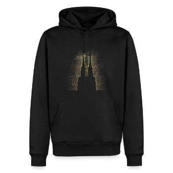 Karneval Köln Dom Feiern Buntes Konfetti - Männer Premium Bio Hoodie - Schwarz - Vorne - Nico (187cm)